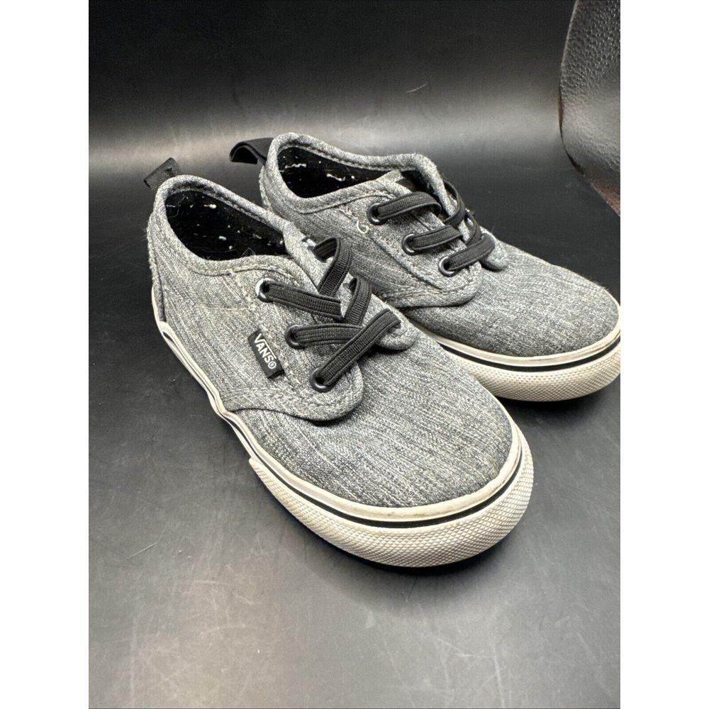 Vans Toddler Low Top Sneaker Unisex Size 8 Toddler Shoe Grey/Black